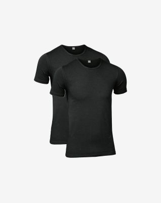 2-pakk t-skjorte o-hals | bomull | svart -JBS