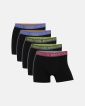 5-pakk boxers | bomull | svart med farvet elastik - Marathon