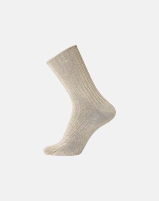 "No elastic" rib sokker | bomull | sand -Egtved