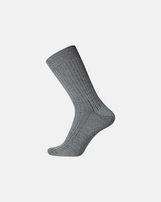"Broad rib" sokker | 100% ull | lys grå -Egtved