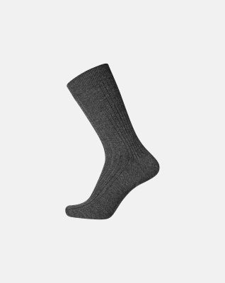 "Broad rib" sokker | 100% ull | mørk grå -Egtved