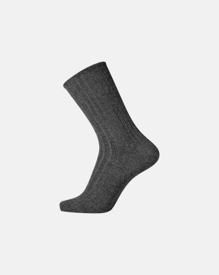 "No elastic" rib sokker | bomull | mørk grå -Egtved