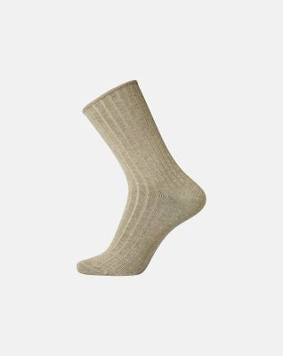 "No elastic" rib sokker | bomull | brun -Egtved