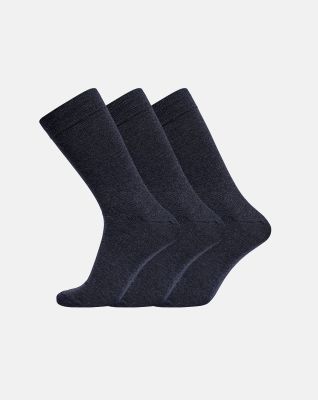 3-pakk "Twin" sokker | bomull/ull | navy -Egtved