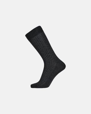 "No elastic" sokker | ull | grå med mønster -Egtved