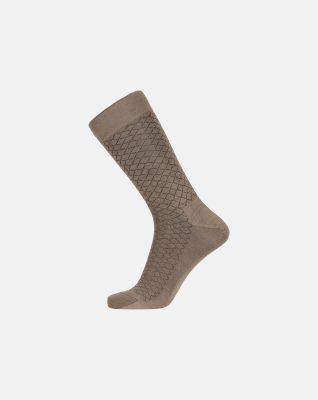 "No elastic" sokker | ull | beige med mønster -Egtved