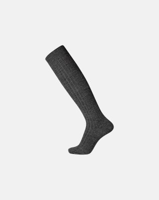 "Rib" knæhøye sokker | ull | mørk grå -Egtved