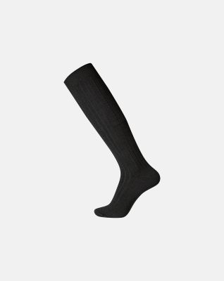 "Rib" knæhøye sokker | ull | svart -Egtved