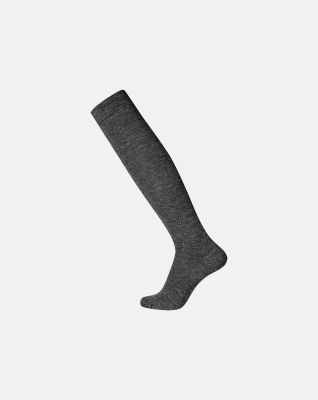 "Twin" knæhøye sokker | bomull/ull | mørk grå -Egtved