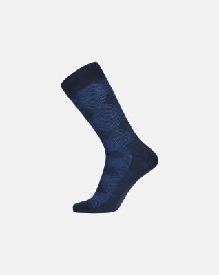 Sokker | ull | blå med mønster -Egtved