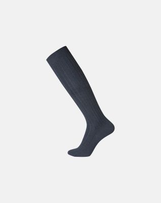 "Rib" knæhøye sokker | ull | navy -Egtved