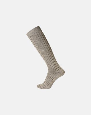 "Rib" knæhøye sokker | ull | beige -Egtved