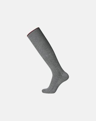 "Broad rib" knæhøye sokker | 100% ull | grå -Egtved