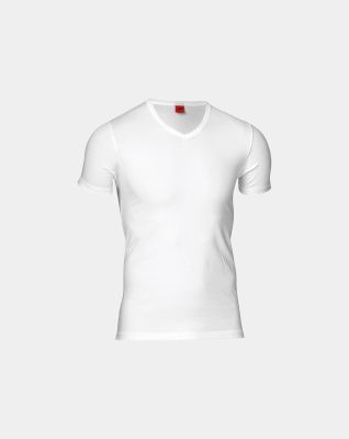 "Black or white" t-skjorte v-hals | bomull | hvit -JBS
