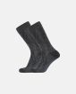 2-pakk "Terry" sokker | økologisk ull | mørkgrå melange - Dovre