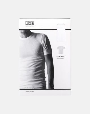 "Classic" t-skjorte o-hals | 100% bomull | hvit -JBS