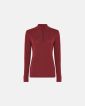 Langermet t-skjorte med glidelås | 100% ull | rød - Dovre Women