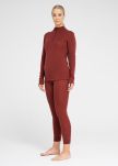 Langermet t-skjorte med glidelås | 100% ull | rød -Dovre Women