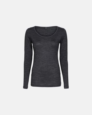 Langermet t-skjorte | økologisk ull | mørk grå -JBS of Denmark Women