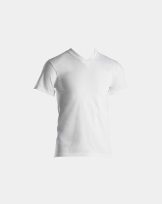 T-Skjorte V-Neck Jersey | økologisk bomull | Hvit -Dovre