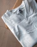 T-Skjorte V-Neck Jersey | økologisk bomull | Hvit -Dovre