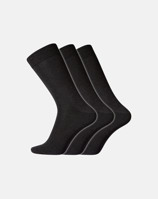 3-pakk "No Elastic/Twin" sokker | ull | svart -Dovre