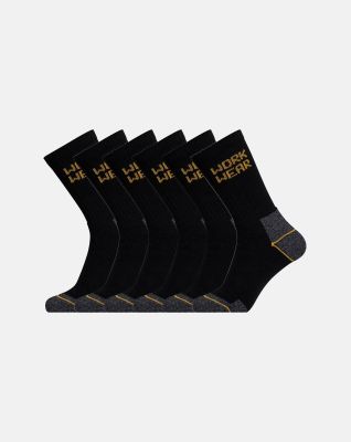 6 pakk "Work Wear"  terry sokker | bomull | svart -ProActive