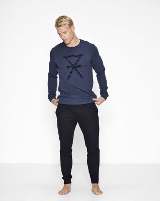 Sweatshirt med trykk | bambus | navy -JBS of Denmark Men
