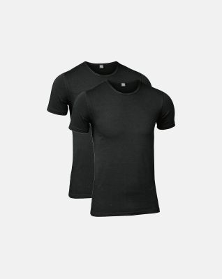 2-pakk t-skjorte o-hals | GOTS bomull | svart -JBS