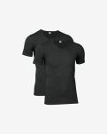 2-pakk t-skjorte v-hals | bomull | svart -JBS