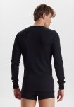 Langermet T-Skjorte Rib | økologisk bomull | Svart -Dovre