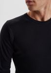 Langermet T-Skjorte Rib | økologisk bomull | Svart -Dovre