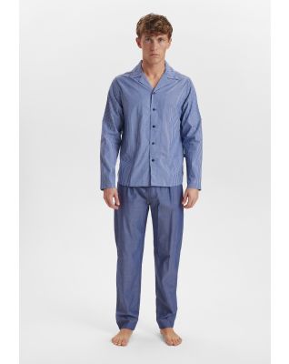 Pyjamas | 100% vevd bomull | blå -JBS