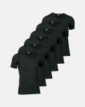 6-pakk t-skjorte v-hals | GOTS bomull | svart -JBS