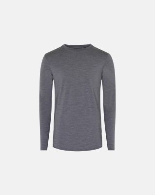 Langermet T-Skjorte | 100% merino ull | Lys grå -Dovre