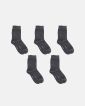 5-pakk sokker | økologisk bomull | grå - Resteröds