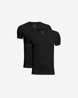 2-pakk t-skjorte v-hals |  bambus | svart -JBS