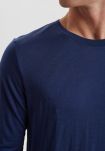 Langermet t-skjorte | 100 % økologisk GOTS ull | navy -JBS of Denmark Men