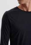 Langermet t-skjorte | 100 % økologisk GOTS ull | svart -JBS of Denmark Men