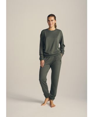 Sweatpants med logo | bambus | grønn -JBS of Denmark Women